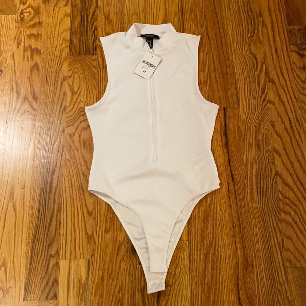 Forever 21 White Bodysuit Medium